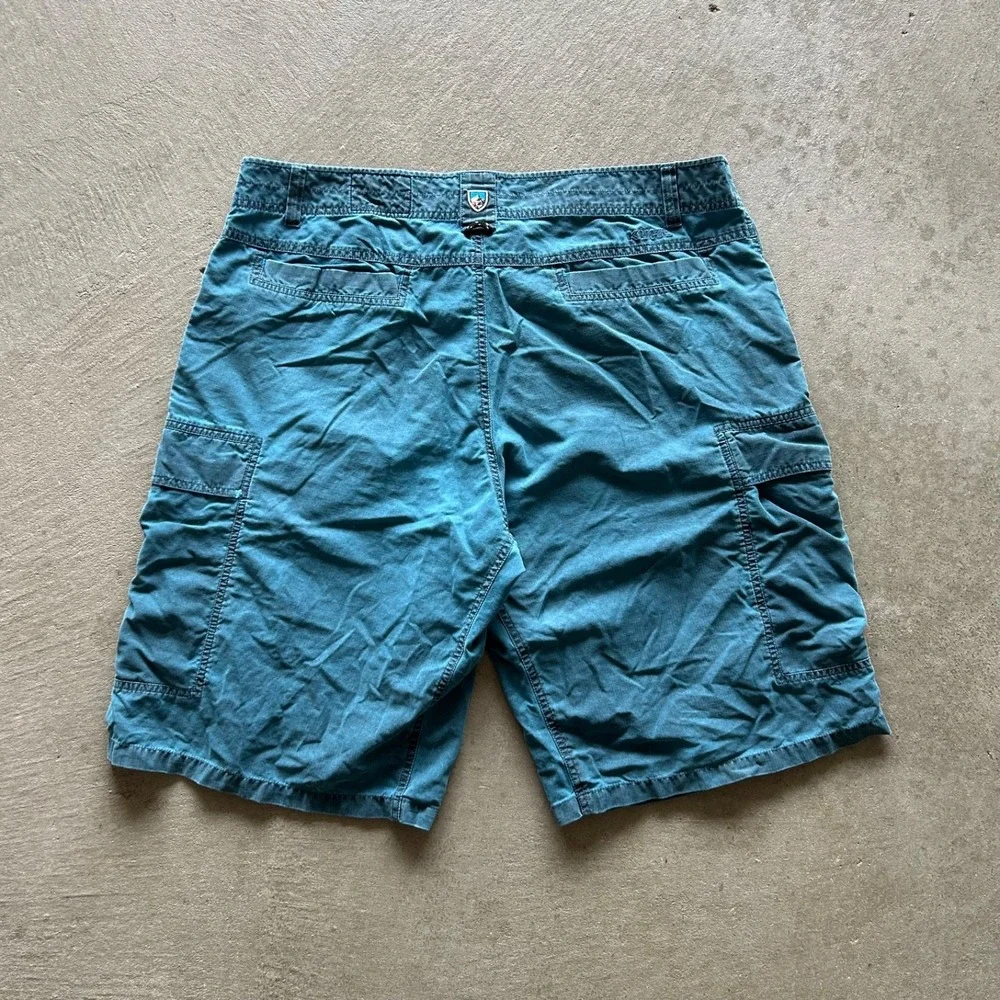KUHL‎ Ambush Cargo Shorts Mens 40 Teal Blue ÜberKÜHL Hiking Outdoor 9-Pocket